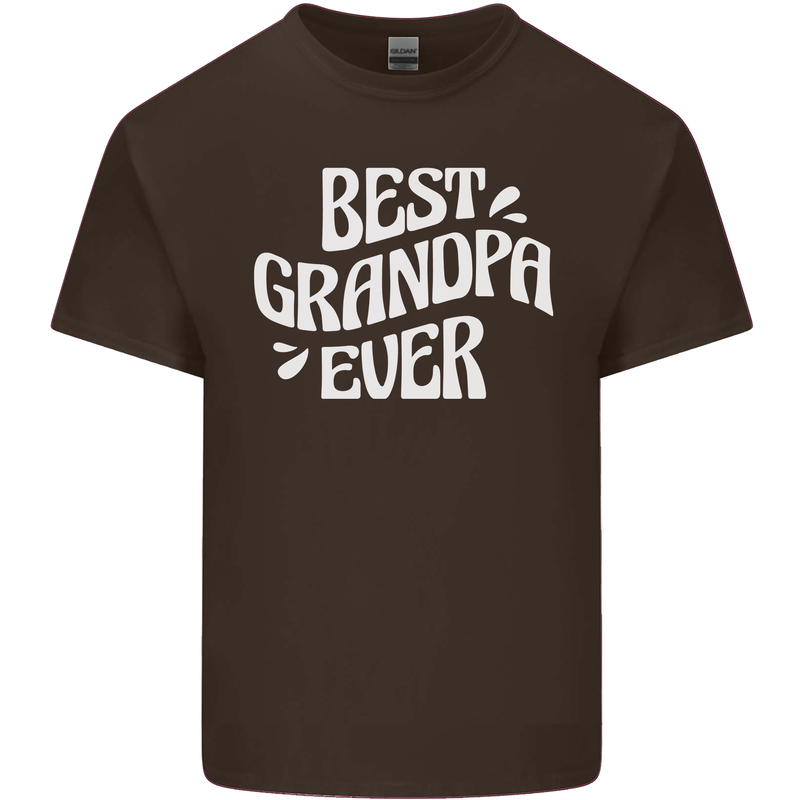 Best Grandpa Ever Grandparents Day Mens Cotton T-Shirt Tee Top Dark Chocolate