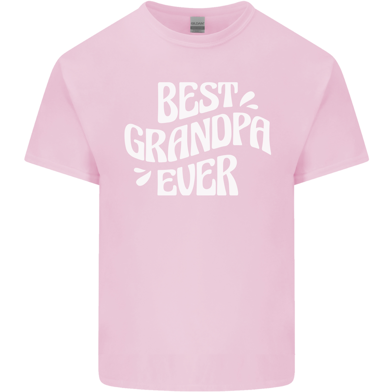 Best Grandpa Ever Grandparents Day Mens Cotton T-Shirt Tee Top Light Pink