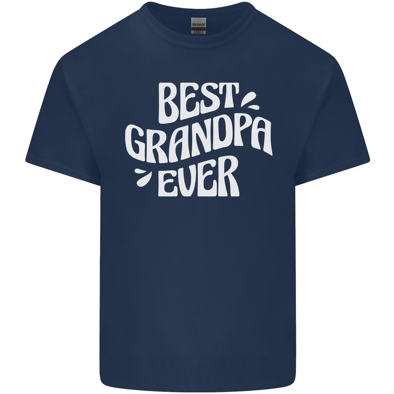 Best Grandpa Ever Grandparents Day Mens Cotton T-Shirt Tee Top Navy Blue