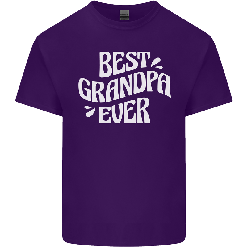 Best Grandpa Ever Grandparents Day Mens Cotton T-Shirt Tee Top Purple