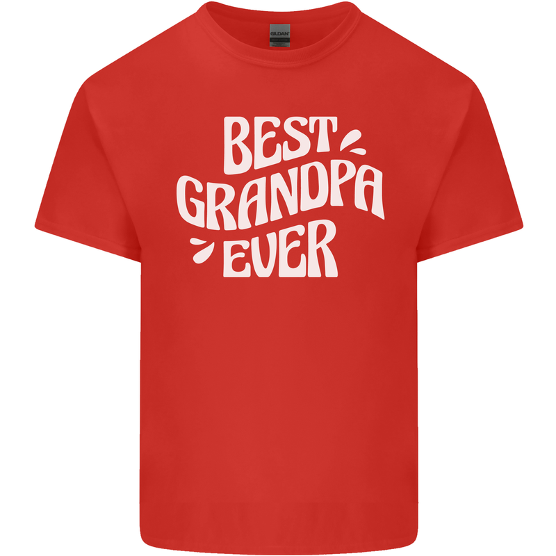 Best Grandpa Ever Grandparents Day Mens Cotton T-Shirt Tee Top Red