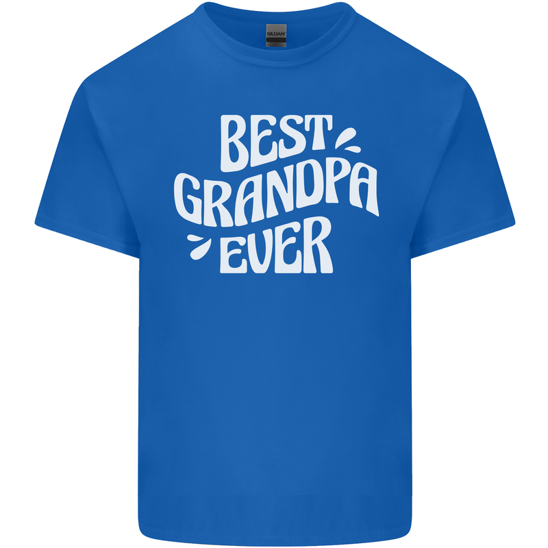 Best Grandpa Ever Grandparents Day Mens Cotton T-Shirt Tee Top Royal Blue