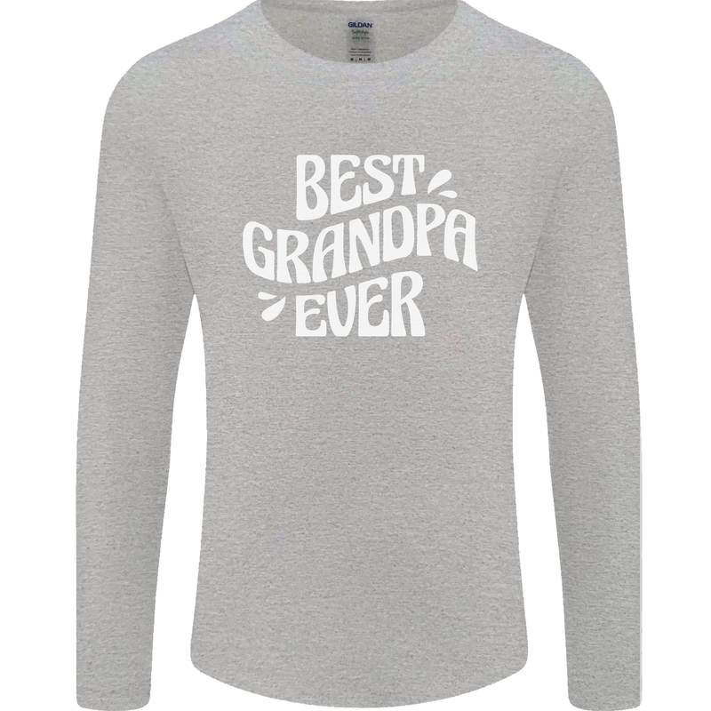 Best Grandpa Ever Grandparents Day Mens Long Sleeve T-Shirt Sports Grey