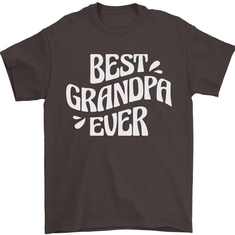 Best Grandpa Ever Grandparents Day Mens T-Shirt 100% Cotton Dark Chocolate