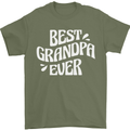 Best Grandpa Ever Grandparents Day Mens T-Shirt 100% Cotton Military Green