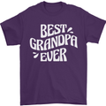 Best Grandpa Ever Grandparents Day Mens T-Shirt 100% Cotton Purple