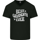 Best Grandpa Ever Grandparents Day Mens V-Neck Cotton T-Shirt Black