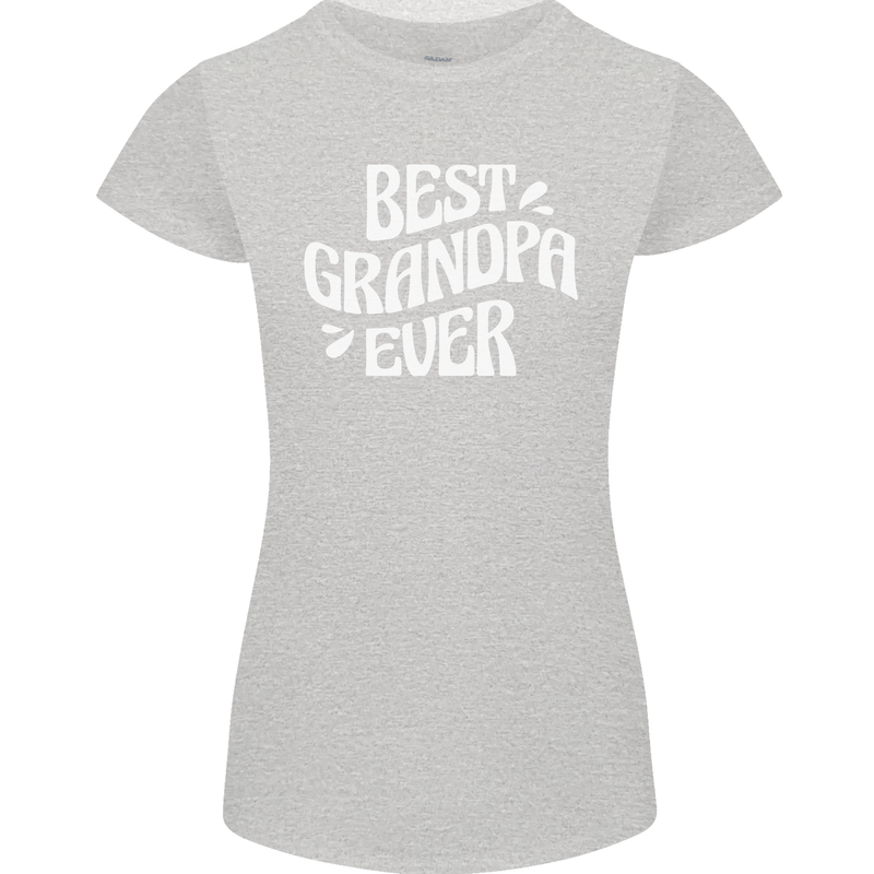 Best Grandpa Ever Grandparents Day Womens Petite Cut T-Shirt Sports Grey