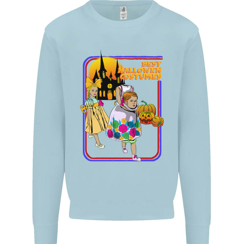 Best Halloween Costumes Horror Pumpkin Kids Sweatshirt Jumper Light Blue