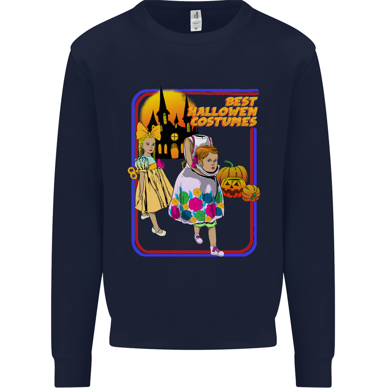 Best Halloween Costumes Horror Pumpkin Kids Sweatshirt Jumper Navy Blue