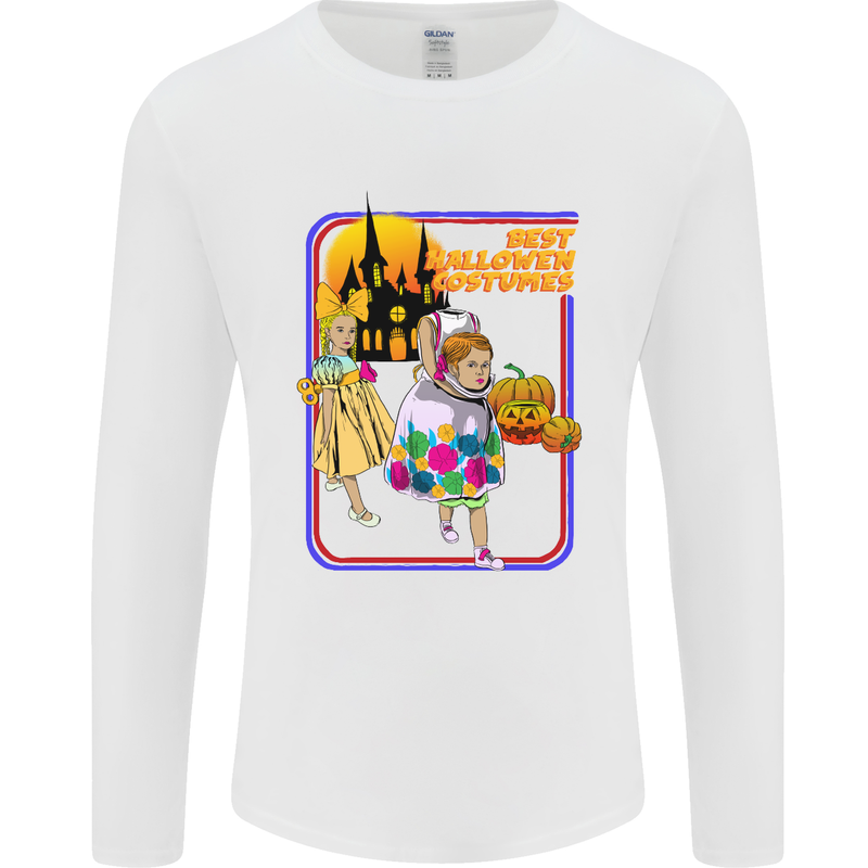 Best Halloween Costumes Horror Pumpkin Mens Long Sleeve T-Shirt White