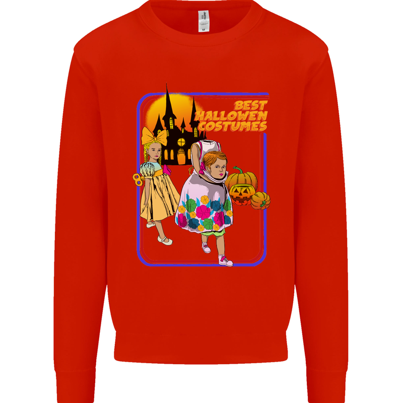 Best Halloween Costumes Horror Pumpkin Mens Sweatshirt Jumper Bright Red