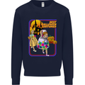 Best Halloween Costumes Horror Pumpkin Mens Sweatshirt Jumper Navy Blue