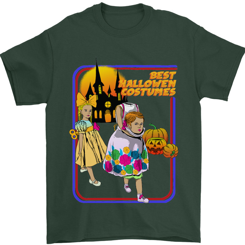 Best Halloween Costumes Horror Pumpkin Mens T-Shirt Cotton Gildan Forest Green