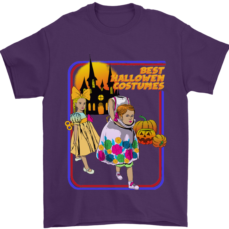 Best Halloween Costumes Horror Pumpkin Mens T-Shirt Cotton Gildan Purple