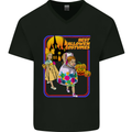 Best Halloween Costumes Horror Pumpkin Mens V-Neck Cotton T-Shirt Black