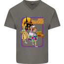 Best Halloween Costumes Horror Pumpkin Mens V-Neck Cotton T-Shirt Charcoal