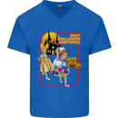 Best Halloween Costumes Horror Pumpkin Mens V-Neck Cotton T-Shirt Royal Blue