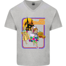 Best Halloween Costumes Horror Pumpkin Mens V-Neck Cotton T-Shirt Sports Grey