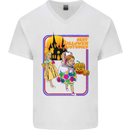 Best Halloween Costumes Horror Pumpkin Mens V-Neck Cotton T-Shirt White