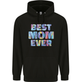 Best Mom Ever Tie Died Effect Mother's Day Mens 80% Cotton Hoodie Black