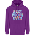 Best Mom Ever Tie Died Effect Mother's Day Mens 80% Cotton Hoodie Purple