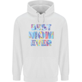 Best Mom Ever Tie Died Effect Mother's Day Mens 80% Cotton Hoodie White