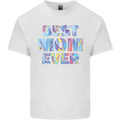 Best Mom Ever Tie Died Effect Mother's Day Mens Cotton T-Shirt Tee Top White