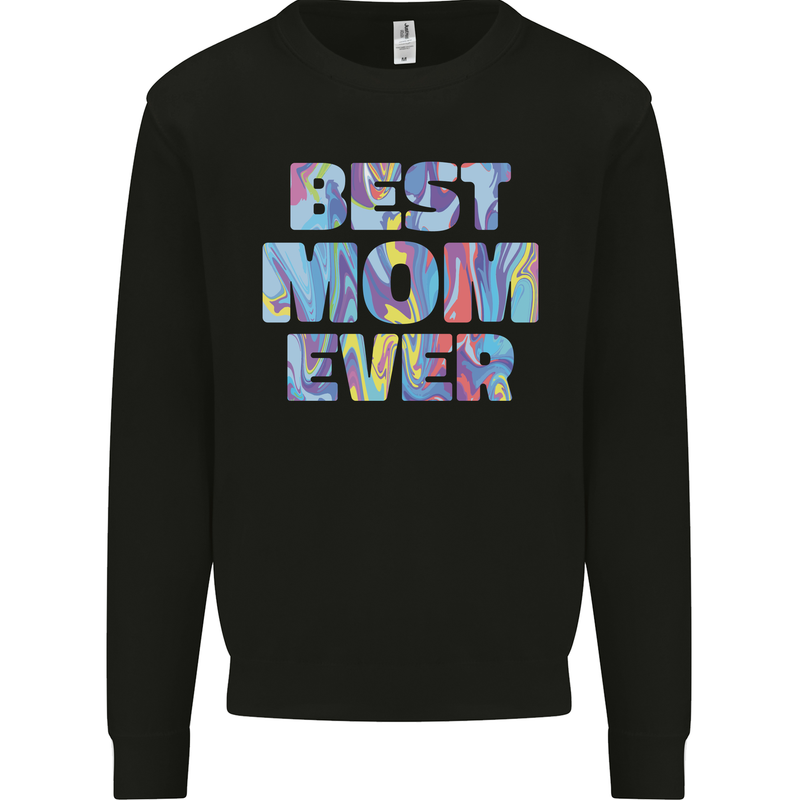 Best Mom Ever Tie Died Effect Mother's Day Mens Sweatshirt Jumper Black