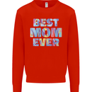 Best Mom Ever Tie Died Effect Mother's Day Mens Sweatshirt Jumper Bright Red