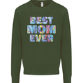 Best Mom Ever Tie Died Effect Mother's Day Mens Sweatshirt Jumper Forest Green