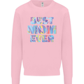 Best Mom Ever Tie Died Effect Mother's Day Mens Sweatshirt Jumper Light Pink