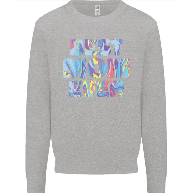 Best Mom Ever Tie Died Effect Mother's Day Mens Sweatshirt Jumper Sports Grey