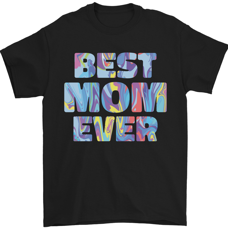 Best Mom Ever Tie Died Effect Mother's Day Mens T-Shirt Cotton Gildan Black