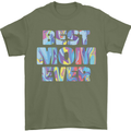 Best Mom Ever Tie Died Effect Mother's Day Mens T-Shirt Cotton Gildan Military Green