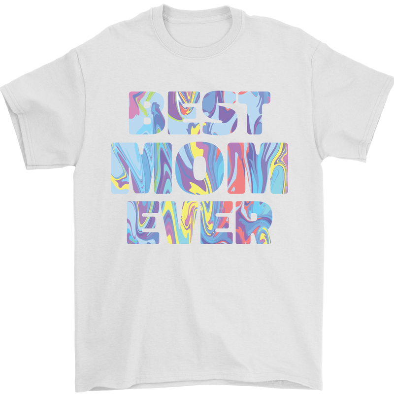 Best Mom Ever Tie Died Effect Mother's Day Mens T-Shirt Cotton Gildan White