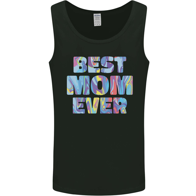 Best Mom Ever Tie Died Effect Mother's Day Mens Vest Tank Top Black