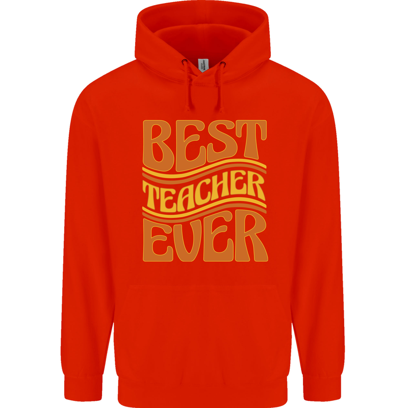 Best Teacher Ever Teaching Maths English Childrens Kids Hoodie Bright Red