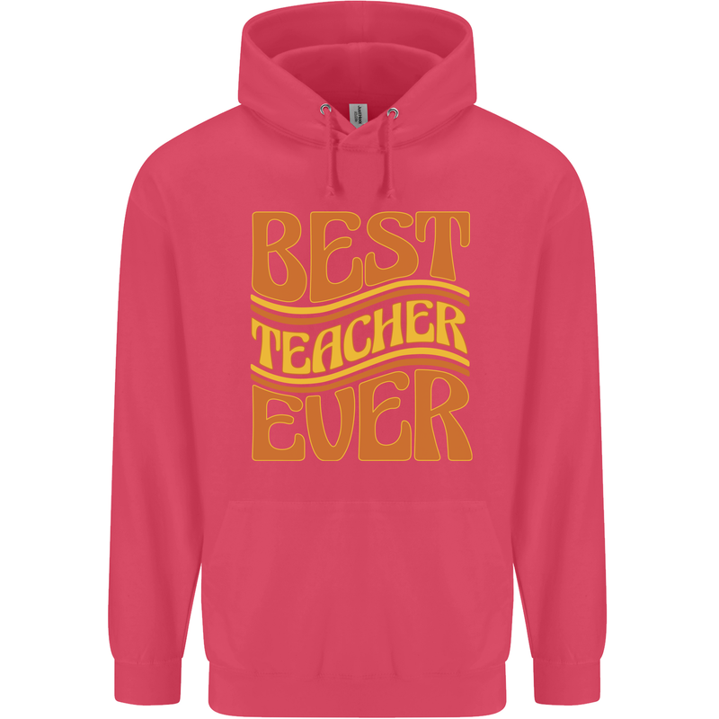 Best Teacher Ever Teaching Maths English Childrens Kids Hoodie Heliconia