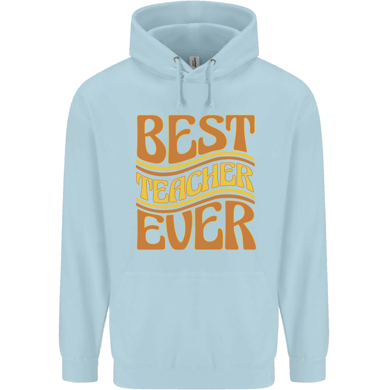 Best Teacher Ever Teaching Maths English Childrens Kids Hoodie Light Blue
