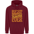 Best Teacher Ever Teaching Maths English Childrens Kids Hoodie Maroon