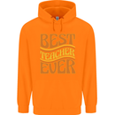 Best Teacher Ever Teaching Maths English Childrens Kids Hoodie Orange
