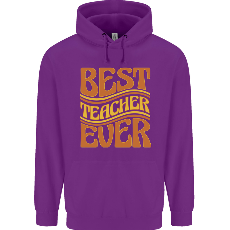 Best Teacher Ever Teaching Maths English Childrens Kids Hoodie Purple