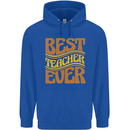 Best Teacher Ever Teaching Maths English Childrens Kids Hoodie Royal Blue