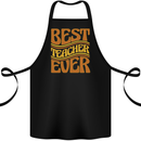 Best Teacher Ever Teaching Maths English Cotton Apron 100% Organic Black