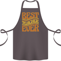 Best Teacher Ever Teaching Maths English Cotton Apron 100% Organic Dark Grey