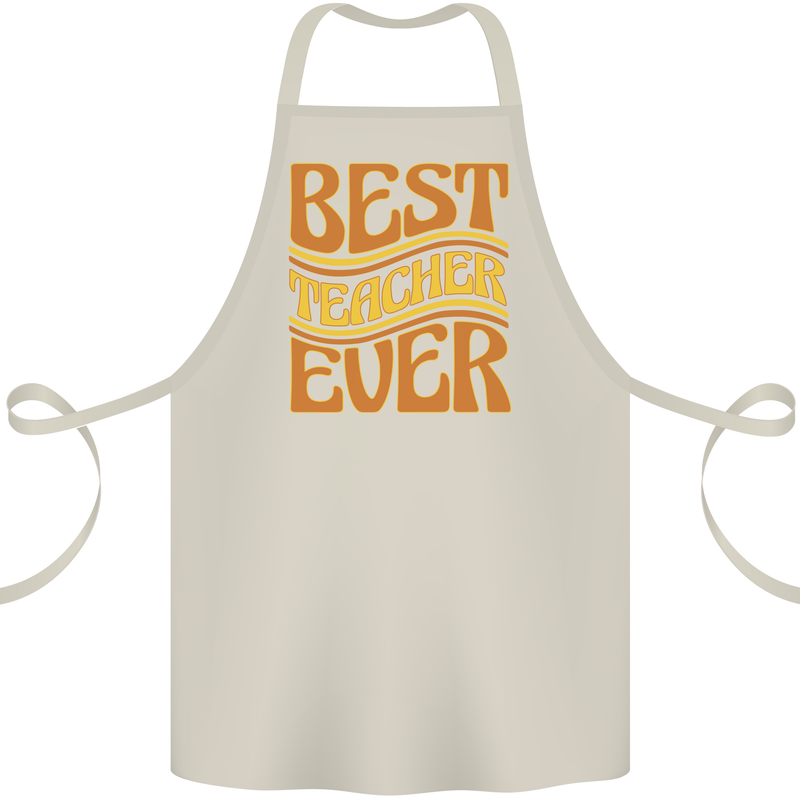 Best Teacher Ever Teaching Maths English Cotton Apron 100% Organic Natural
