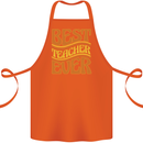 Best Teacher Ever Teaching Maths English Cotton Apron 100% Organic Orange