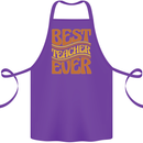 Best Teacher Ever Teaching Maths English Cotton Apron 100% Organic Purple