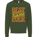 Best Teacher Ever Teaching Maths English Kids Sweatshirt Jumper Forest Green